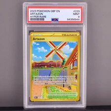 2023 Pokémon Obsidian Flames Artazon Hyper Rare PSA 9 Golden Stadium Glory!