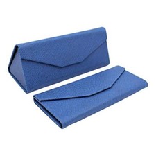 Solid Color Eco Leather Magnetic Folding Hard Case for Sunglasses, Navy
