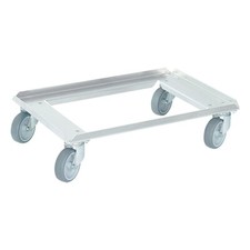 Transportroller aus Edelstahl, für 600x400 mm Behälter, Trg 250 kg, grau, offen