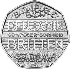UK 2013 Benjamin Britten Composer Born 1913 Commemorative 50p