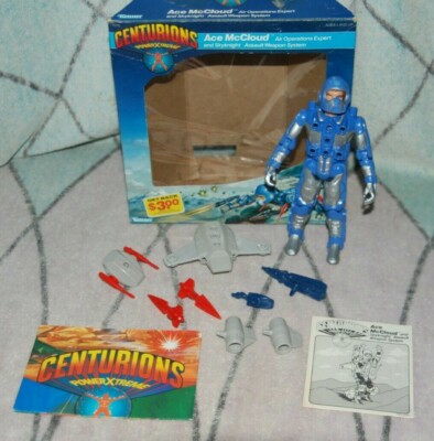 Centurions action figure 1986 Kenner Power Xtreme Ace Mccloud W SKYKNIGHT & box 