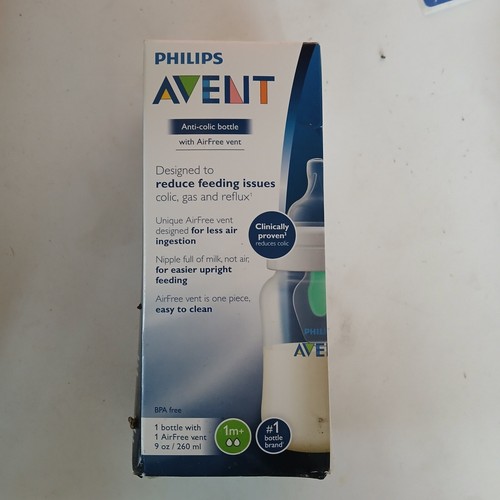 Philips Avent Anti-Colic 4 oz Baby Bottle 0m+ 1 Bottle Set with Cap Cover NEW