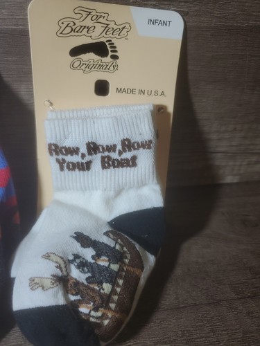 2 PAIR Baby Bear Print Socks Size Infant 0-3 NEW - Picture 2 of 3