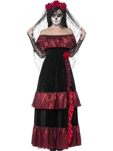 Ladies day of the dead bride costume Halloween Fancy Dress Costume  - Afbeelding 1 van 6