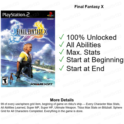 FINAL FANTASY 100% Unlocked! | MEMORY CARD SAVES | 6 7 8 9 10 12 X X-2 PS1 PS2 - Picture 9 of 20