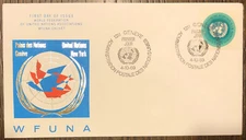 WFUNA Cachet United Nations Geneva 1969 Fs 1.00 UN Seal Emblem FDC