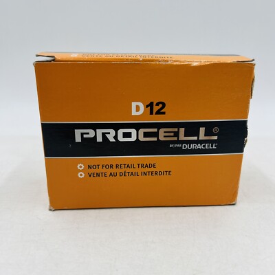 Duracell Procell D Alkaline Batteries 12-Pack (Exp 3/2024) Bulk Carton