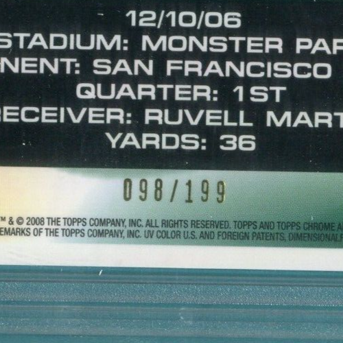 BRETT FAVRE PACKERS 2008 TOPPS CHROME FLIGHT TO 420 CARD #412 REF #98/199 PSA 10 - Picture 4 of 4