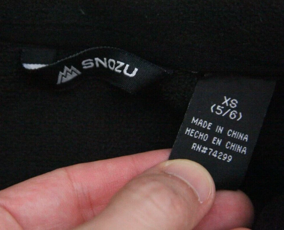 Abrigo Chaqueta Talla XS 5/6 Snozu Negro y Gris Poliéster Mezcla Spandex Niños Niños R15 Foto 4 de 4