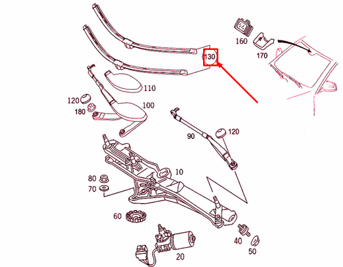 NEW MERCEDES-BENZ S W220 WINDSHIELD WIPER BLADE LHD A2208201845 ORIGINAL - Picture 6 of 8