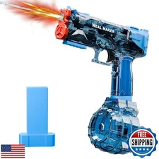 2025 Upgraded Electric Water Gun with LED Lights and Type-C Charging,Transpar