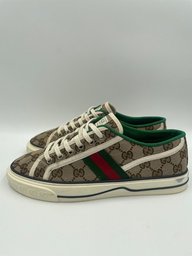 Gucci Mens Tennis 1977 Beige Ebony GG Sneakers Shoes Size 5,5 US - Picture 6 of 17