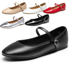 Women Mary Jane Flat Shoes Ankle Strap Close Toe Casual Office Ballet Flat Shoes