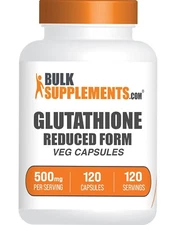 BulkSupplements Glutathione Reduced 120 Capsules - 500mg per Serving