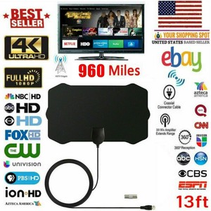 Us 960 Miles Range Antenna Tv Digital Hd Hdtv 1080p 4k Digital Antena Ebay