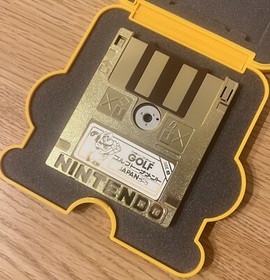 MARIO GOLF Japan Course Original GOLDEN Nintendo Famicom Disk System Gold