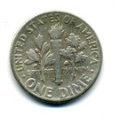 1959 D Roosevelt Dime US 10 Cent U.S America SILVER UNITED STATES 10c Coin #7416 — photo 2