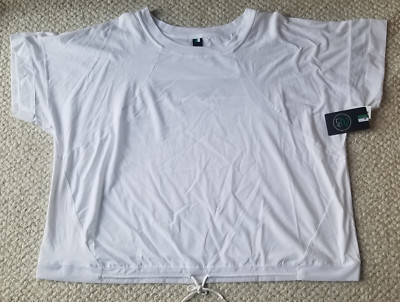 2Liv ACTIVE TEE W/ MIXED MEDIA MESH DRAWSTRING BOTTOM COTTON/POLY WMNS 3X *NWT!*