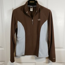The North Face TKA 100 Brown 1/4 Zip Fleece Pullover Lightweight Womens Large