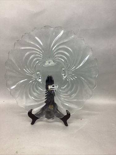 Set Of 3 Decorative Glass Serving Platters Trays Plates - Vintage - Picture 2 of 24