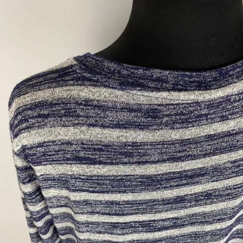 Gap Tunika Top Damen Gestreifter Plüsch Weicher Strick V-Ausschnitt Entspannt OT - Bild 6 von 10