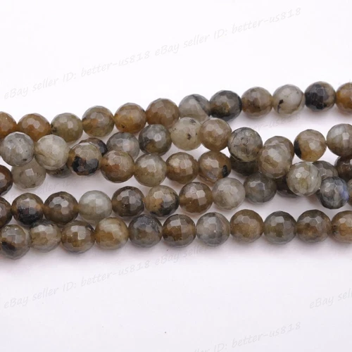 Wholesale Natural Gemstone FACETED Round Spacer Loose Beads 4MM 6MM 8MM 10MM - Picture 132 of 135