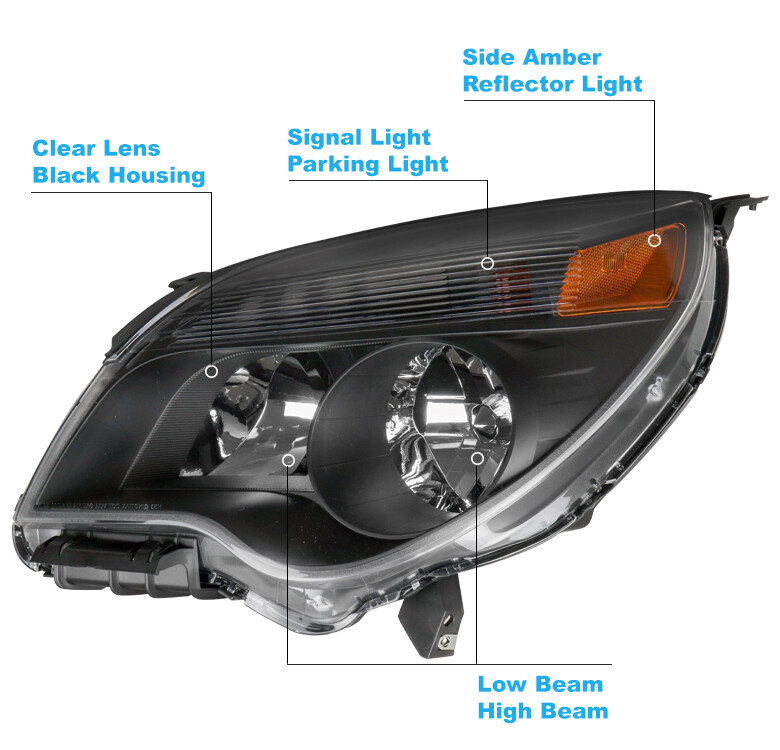 For 1015 Chevy Equinox SUV Replacement Headlight Black +DRL Signal+H11