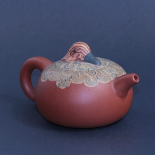 ✨ Chinese Yixing Zisha Red Clay Teapot – Duck Motif – Small 3" ✨ - Picture 3 of 8