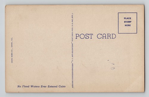 Vintage Postkarte New Highway Bridge Mississippi Fluss Kairo Illinois Mo. - Bild 2 von 2