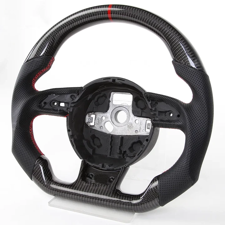 适用于 2012 - 2016 奥迪 S3 S4 S5 RS3 RS4 RS5 真碳纤维运动方向盘 — 第 3/4 张图片