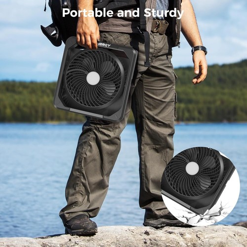 11 Portable Camping Fan with LED Light Solar Powered Battery Powered Fan 3 - Picture 7 of 8