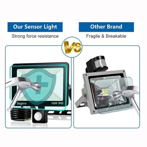 Proiettore led faro esterno faretto lampada IP65 con rilevatore di movimento 10W-100W - Foto 9 di 29