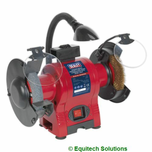 Sealey BG150XWL 150mm 6"" Bench Grinder Grinding Wire Wheel Work Light 250W