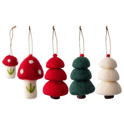 Wool Felt Mushroom Christmas Tree Decor for Festive Decorations
