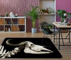 3D Horns Bones Skeleton I430 Animal Non Slip Rug Mat Round Elegant Carpet Honey