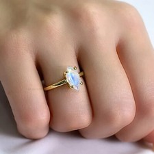 Rainbow Moonstone Ring Solid 925 Sterling Silver Ring Handmade Ring - All Size