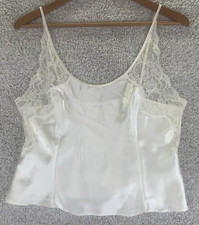 Vintage Y2K Victorias Secret Cami S White Lace Trim Satin Fairy Top Going Out
