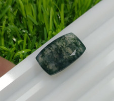 Moss Agates Faceted Beautiful Stone Natural Design Moss Agate 17X11X5 MM