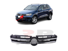 PER VW TOUAREG 10-14 NUOVO PARAURTI ANTERIORE GRIGLIA CENTRALE SUPERIORE CON CROMO NO BADGE
