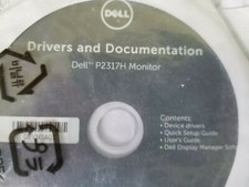 Dell Drivers and Documentation P2317H Monitor device setup guide CD Disc