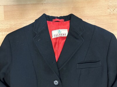 Veste de compétition équestre vintage femme en laine marine