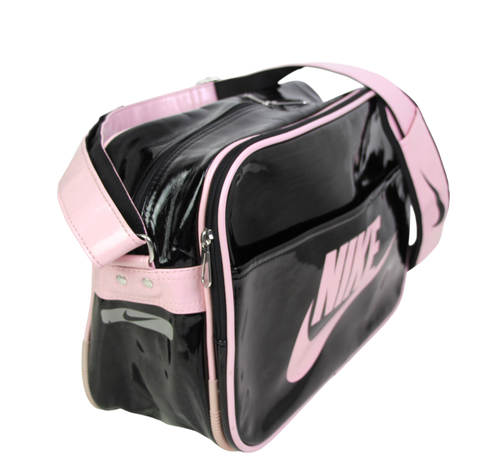 Nike BLACK PINK PVC LOGO ZIP TOP MESSENGER GYM X-BODY SHOULDER BAG TRAVEL - Picture 2 of 14