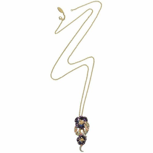 NEW $780 ROBERTO CAVALLI Gold Tone SNAKE FLOWER Enamel Swarovki Crystal NECKLACE - Picture 11 of 12