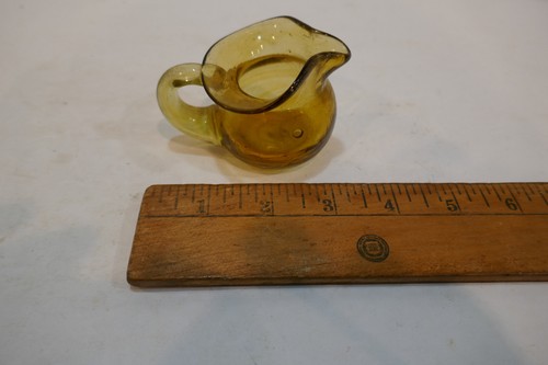 Piccolo vaso vintage giallo intenso 2 1/2" soffiato a mano pircher o bocciolo anni '30 art deco - Foto 5 di 6
