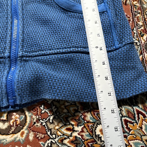 Lululemon Jacket Woman 6 Scuba Hoodie Blue Black Print Sweatshirt VTG - Picture 7 of 12