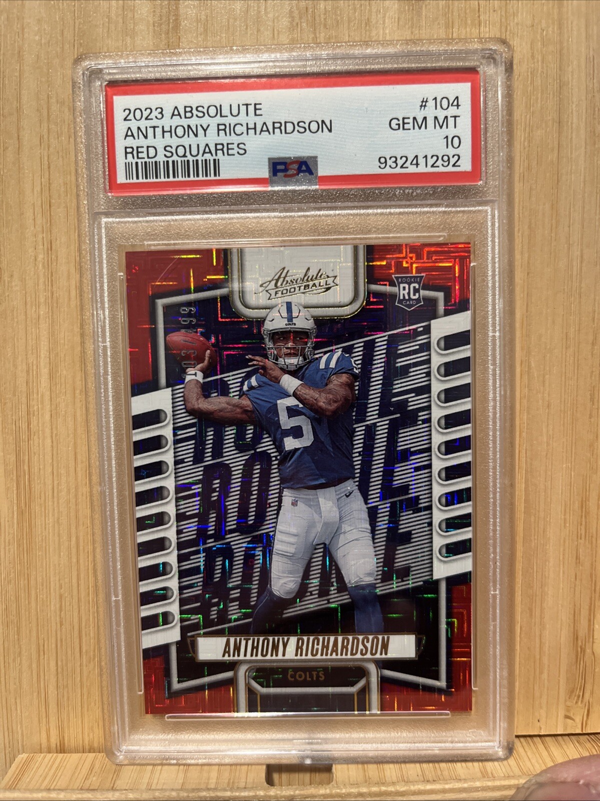 2023 Panini Absolute - Rookies Red Spectrum #104 Anthony Richardson /100 (RC)