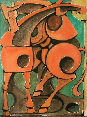 Domenico Colanzi , Kubistische Pferde", Italien, Spanien, Lithografie, Picasso - Bild 1 von 2