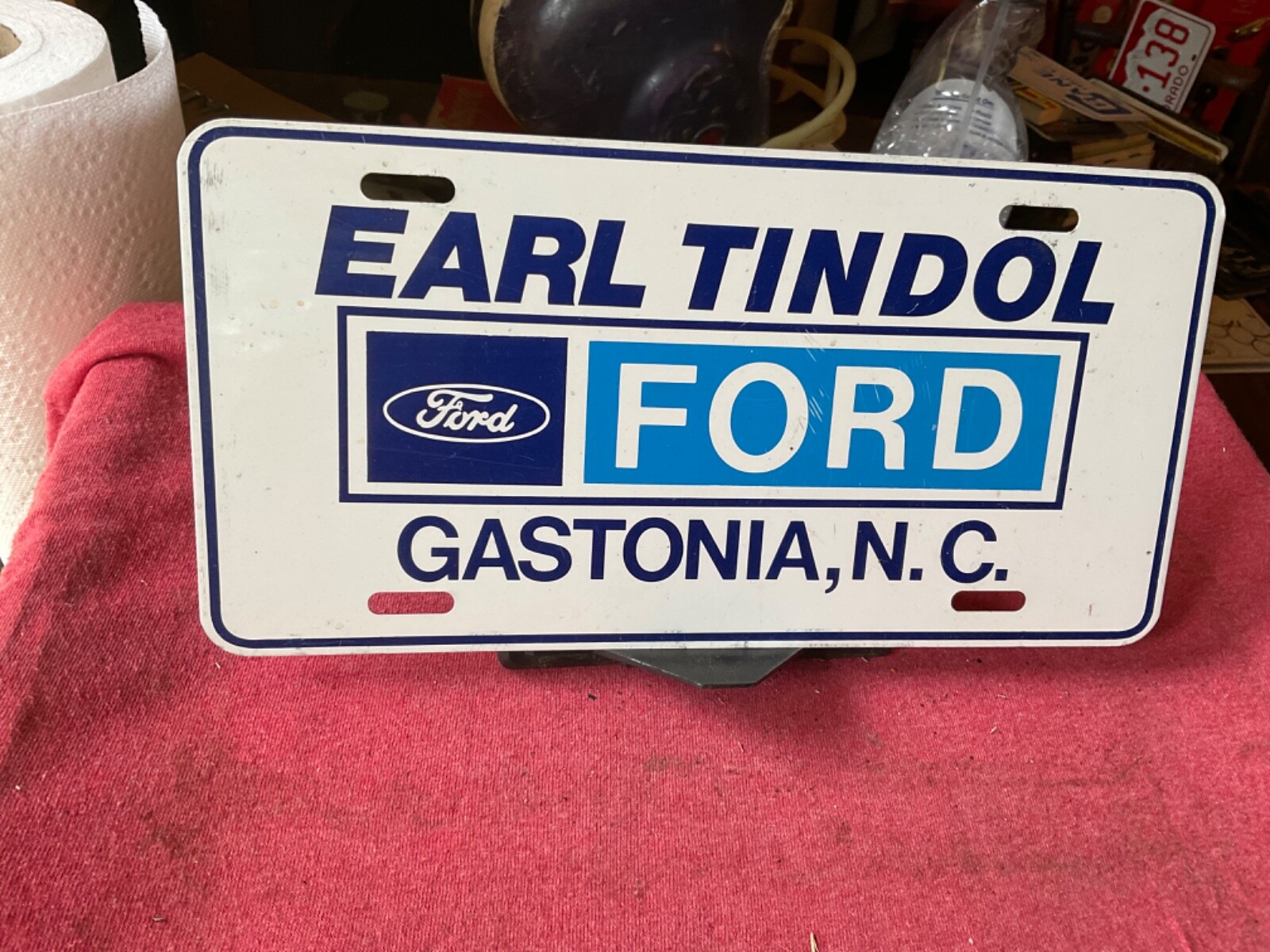 Dealership License Plate Earl Tindol Ford Gastonia NC Vintage Metal eBay