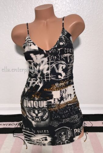 Victoria's Secret VS X Balmain Lace Up Graphic Slip Dress Runway 2017 - S *NWT - 第 1/11 張圖片