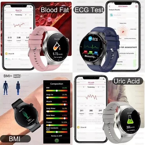 UK 2025 New Medical Grade Smart Watch Blood Pressure Oxygen Heart Rate Bluetooth - Picture 5 of 24